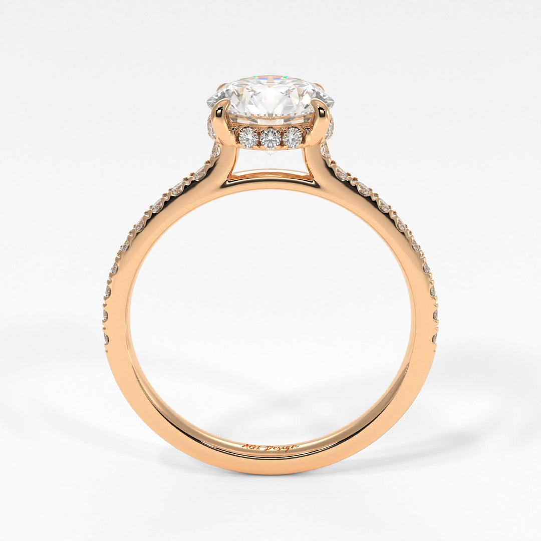 AGI Design Doris Round Lab Created Diamond Engagement Ring