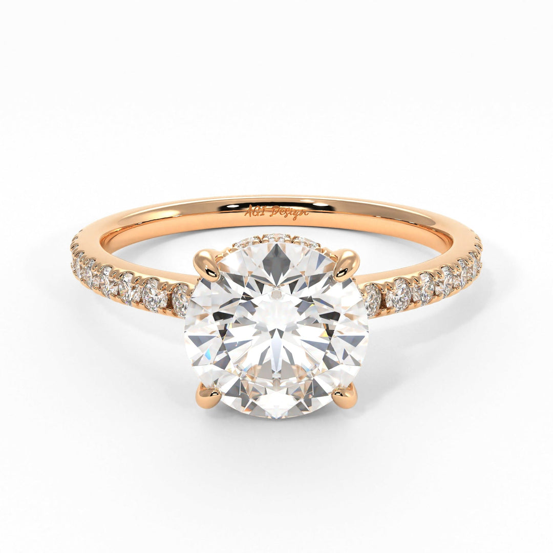 AGI Design Doris Round Lab Created Diamond Engagement Ring