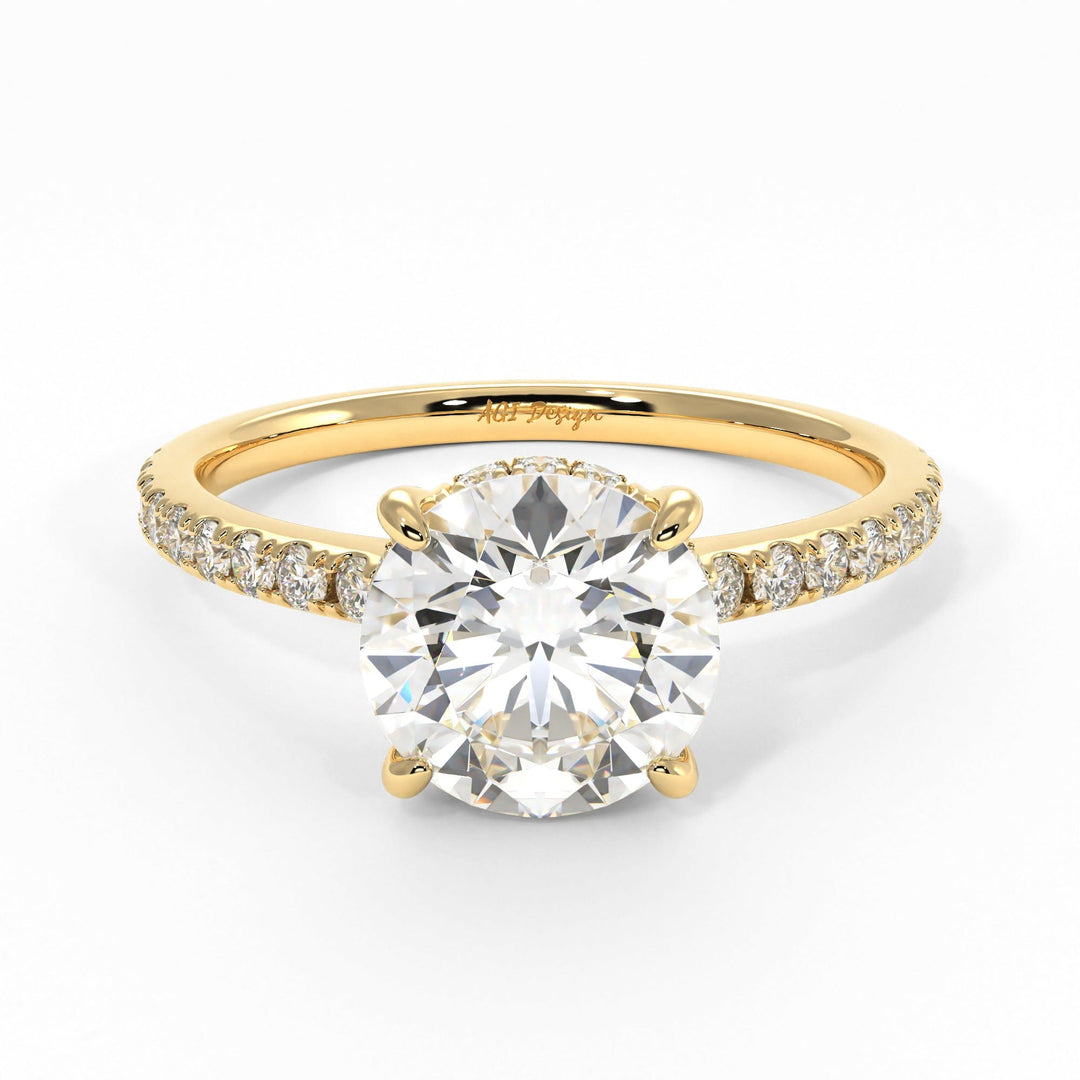 AGI Design Doris Round Lab Created Diamond Engagement Ring