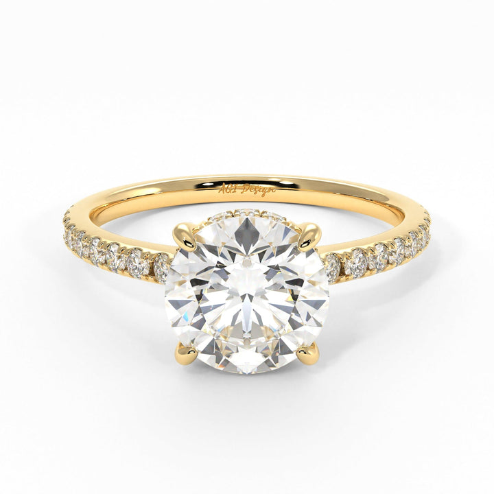 AGI Design Doris Round Lab Created Diamond Engagement Ring