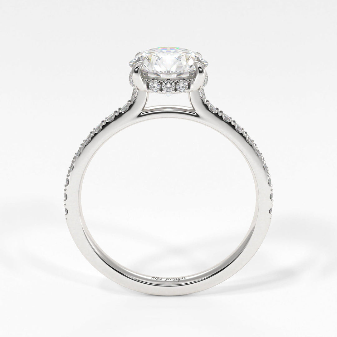 AGI Design Doris Round Lab Created Diamond Engagement Ring