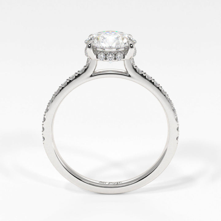 AGI Design Doris Round Lab Created Diamond Engagement Ring