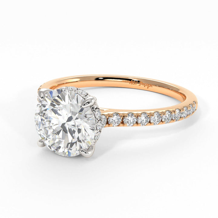 AGI Design Doris Round Lab Created Diamond Engagement Ring
