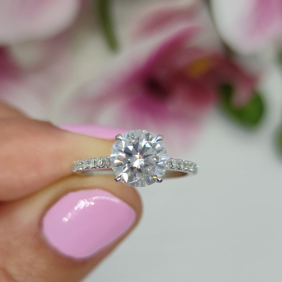 AGI Design Doris Round Lab Created Diamond Engagement Ring