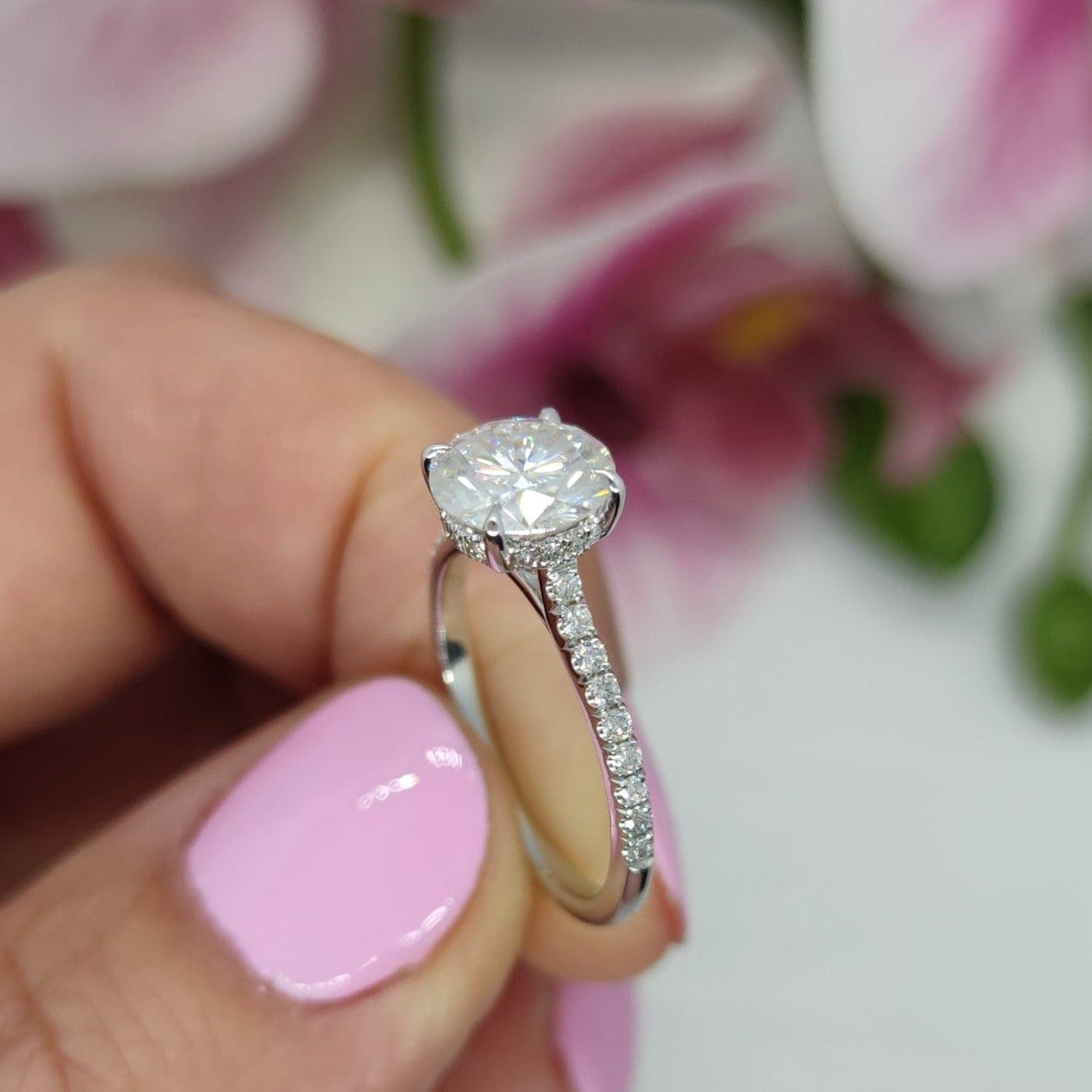 AGI Design Doris Round Lab Created Diamond Engagement Ring