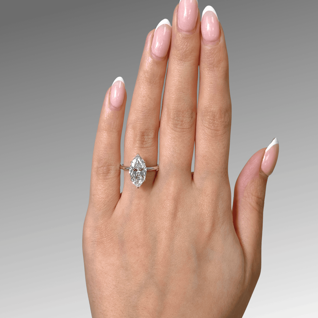 AGI Design Eden Marquise Lab Created Diamond Engagement Ring