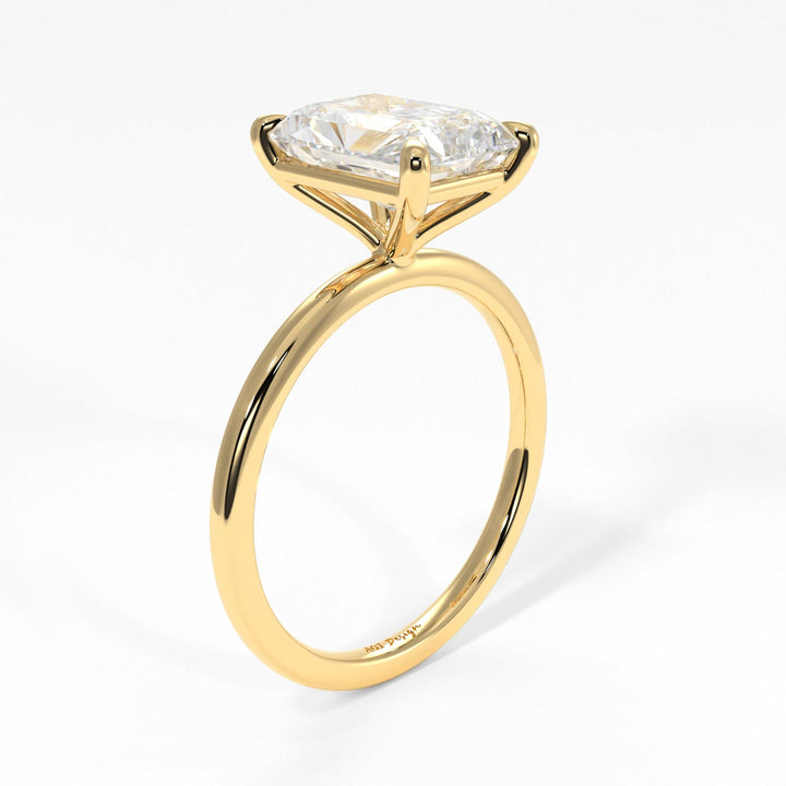 AGI Design Eden Radiant/Emerald Lab Created Diamond Engagement Ring