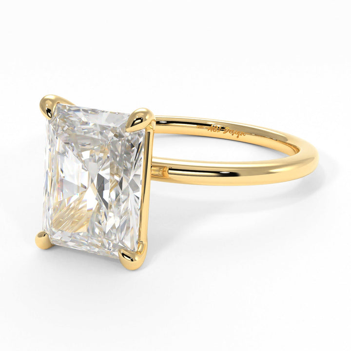 AGI Design Eden Radiant/Emerald Lab Created Diamond Engagement Ring