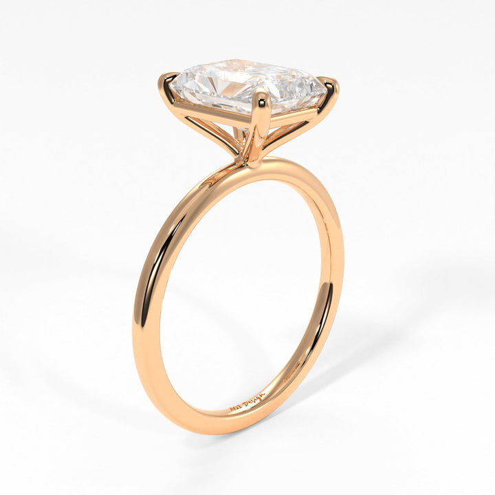 AGI Design Eden Radiant/Emerald Lab Created Diamond Engagement Ring