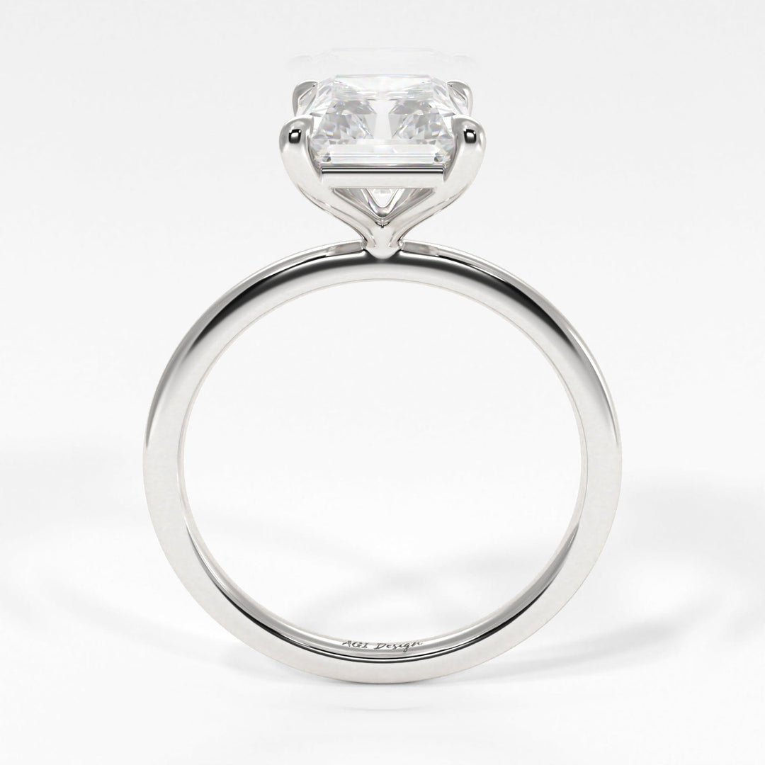 AGI Design Eden Radiant/Emerald Lab Created Diamond Engagement Ring