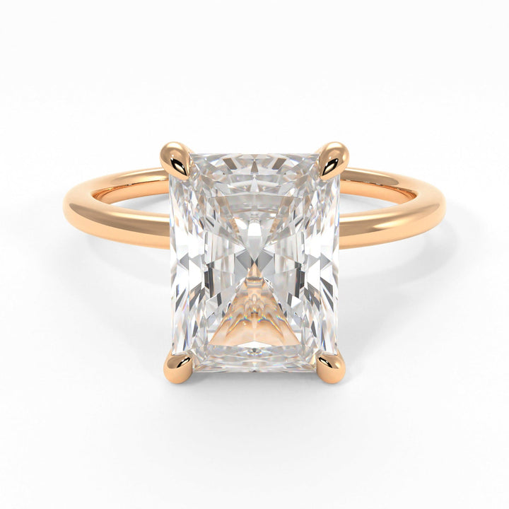 AGI Design Eden Radiant/Emerald Lab Created Diamond Engagement Ring