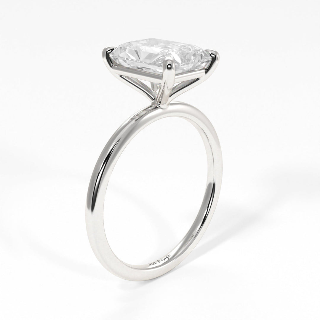 AGI Design Eden Radiant/Emerald Lab Created Diamond Engagement Ring