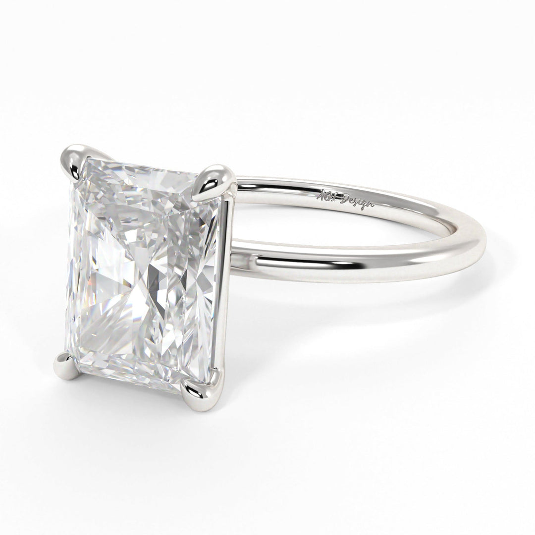 AGI Design Eden Radiant/Emerald Lab Created Diamond Engagement Ring