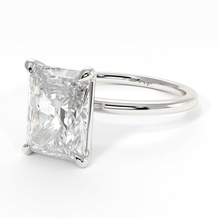 AGI Design Eden Radiant/Emerald Lab Created Diamond Engagement Ring