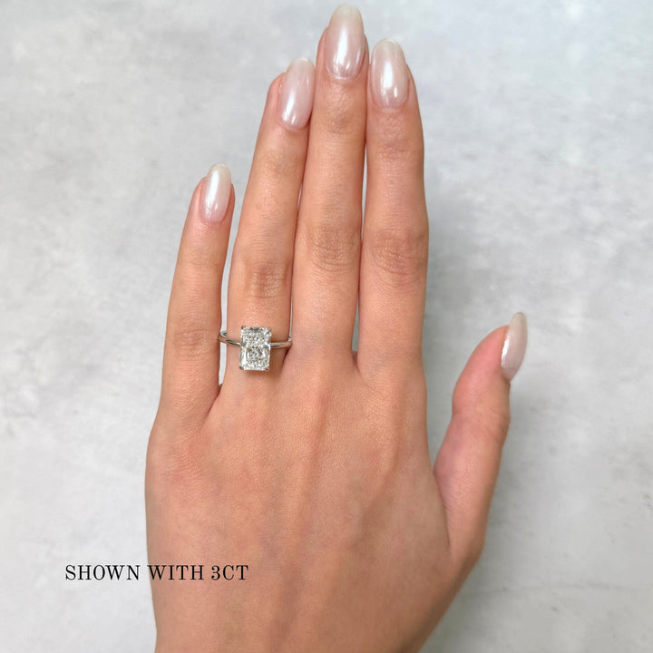 AGI Design Eden Radiant/Emerald Lab Created Diamond Engagement Ring