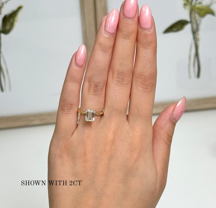 AGI Design Eden Radiant/Emerald Lab Created Diamond Engagement Ring