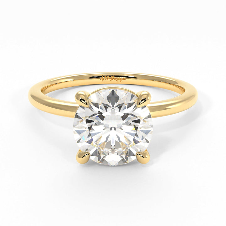 AGI Design Eden Round Lab Created Diamond Engagement Ring