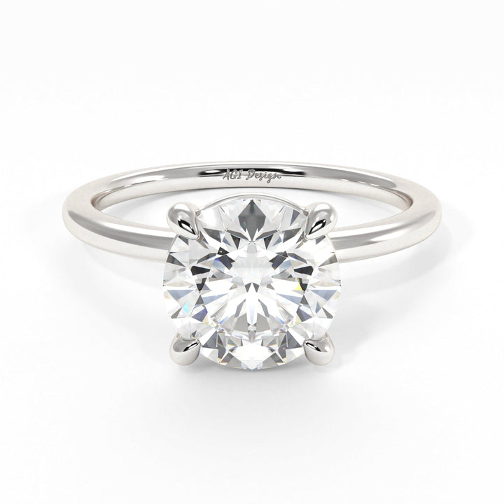 AGI Design Eden Round Lab Created Diamond Engagement Ring