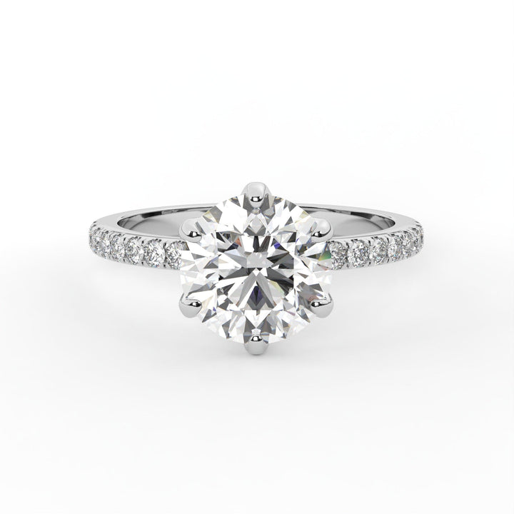 AGI Design Ella Round Lab Created Diamond Engagement Ring