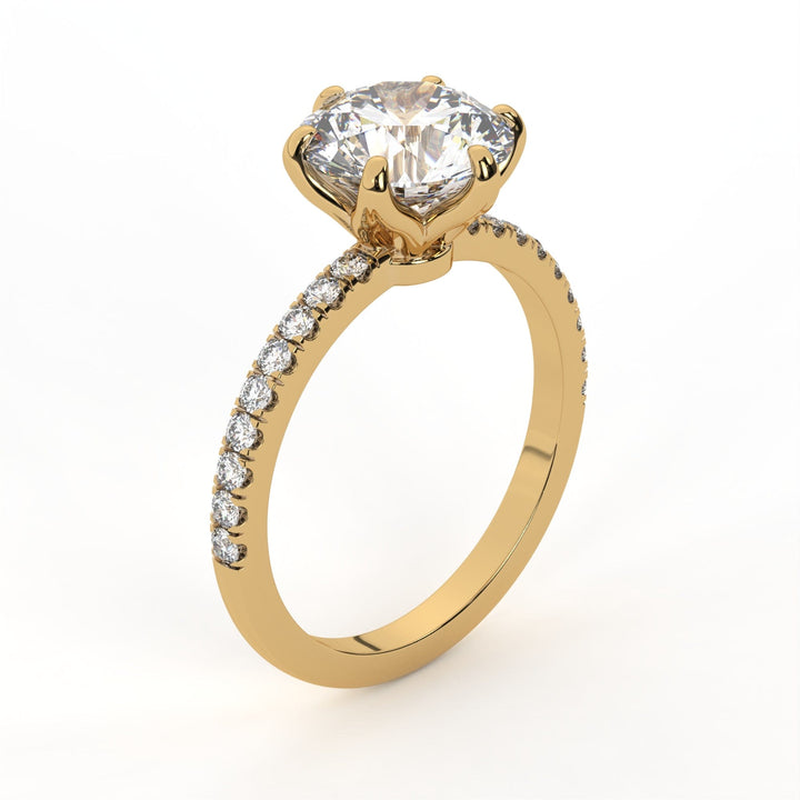 AGI Design Ella Round Lab Created Diamond Engagement Ring