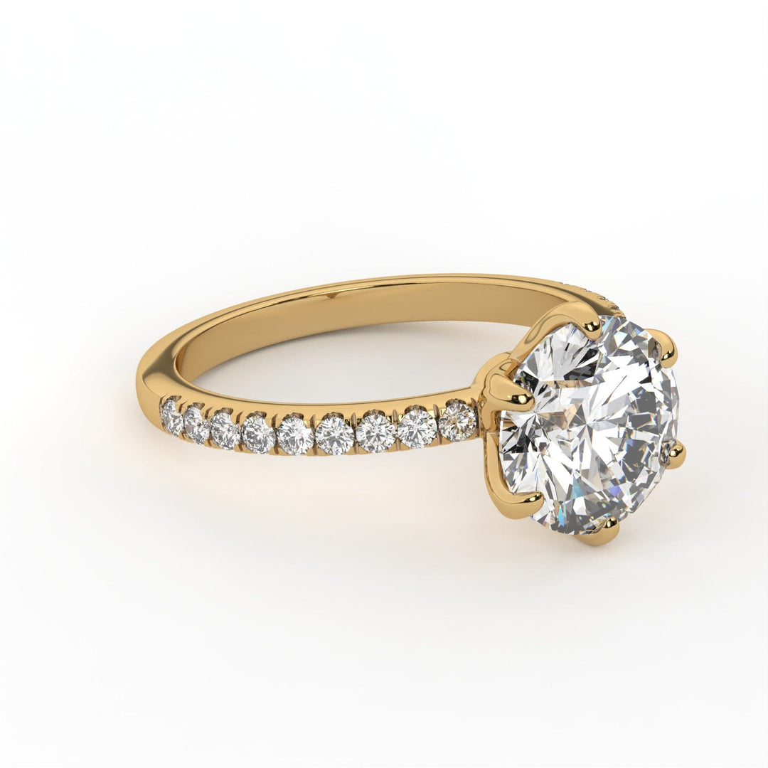 AGI Design Ella Round Lab Created Diamond Engagement Ring