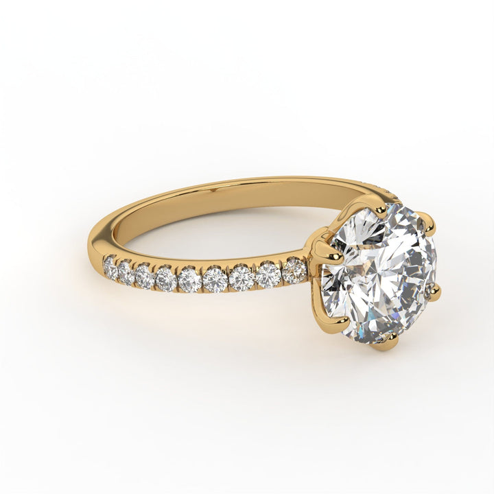 AGI Design Ella Round Lab Created Diamond Engagement Ring