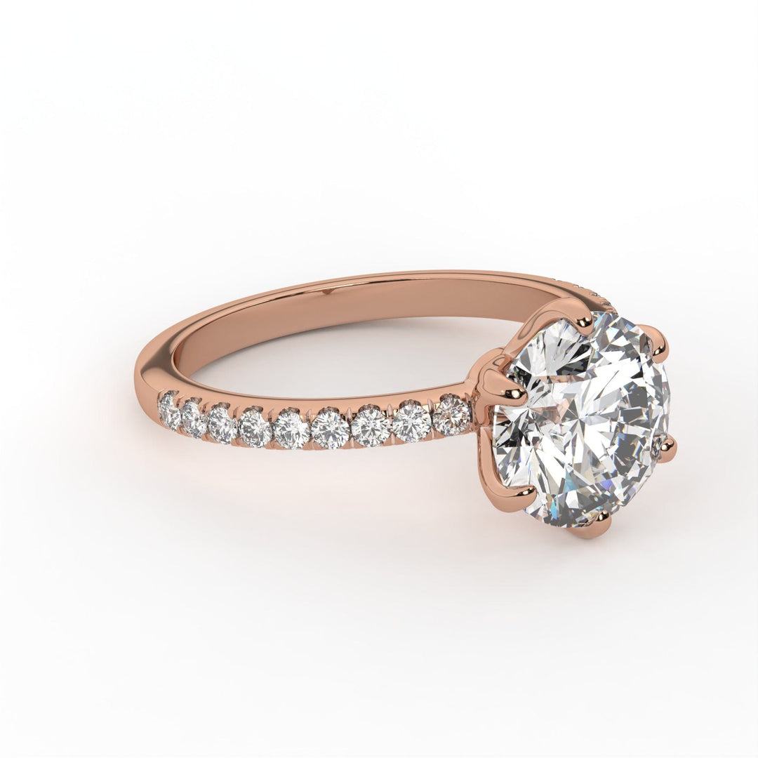 AGI Design Ella Round Lab Created Diamond Engagement Ring