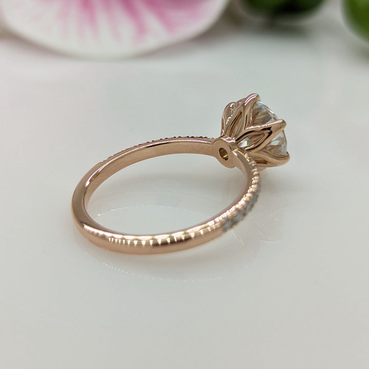 AGI Design Ella Round Lab Created Diamond Engagement Ring