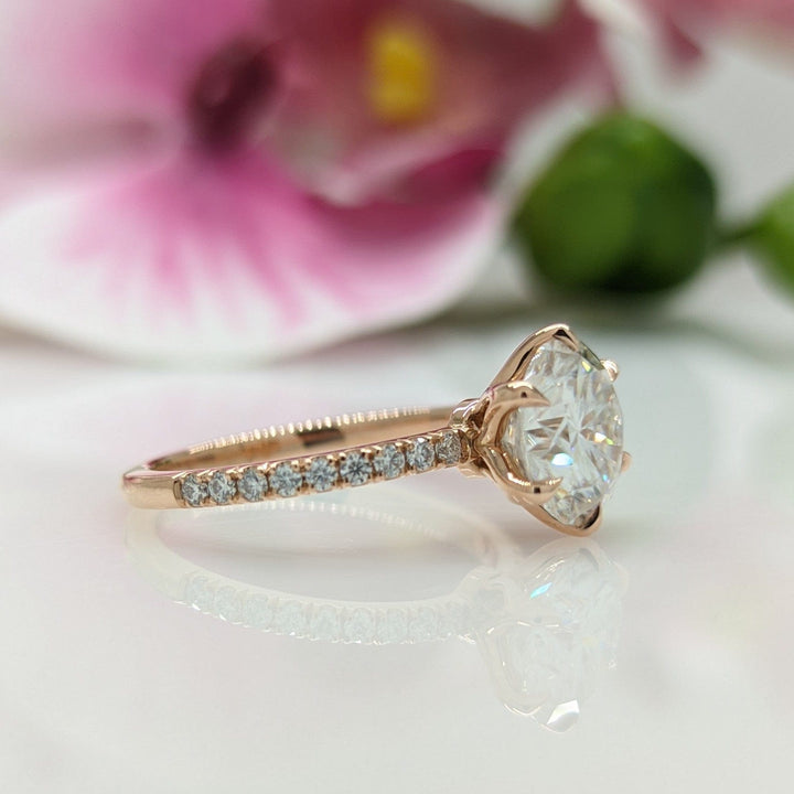 AGI Design Ella Round Lab Created Diamond Engagement Ring