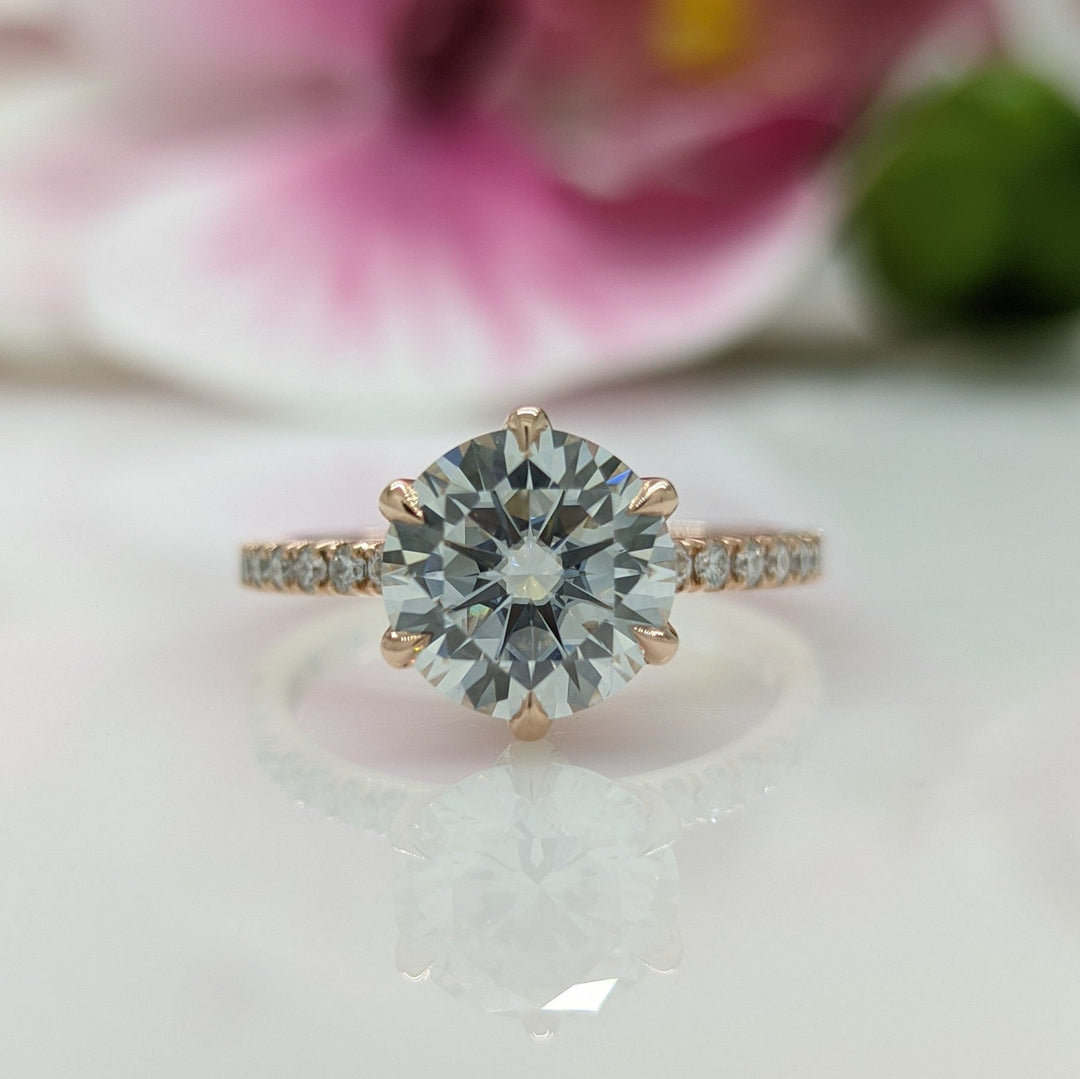 AGI Design Ella Round Lab Created Diamond Engagement Ring