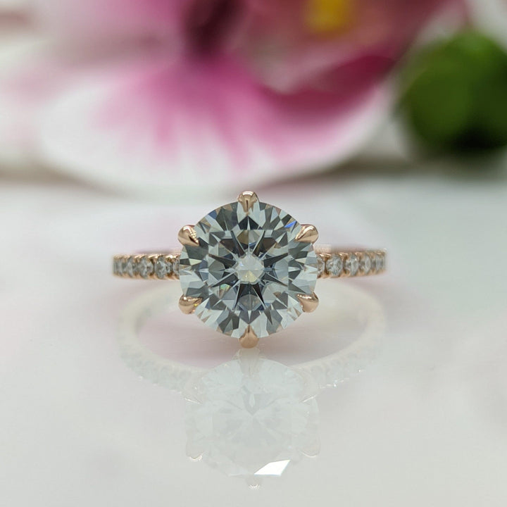 AGI Design Ella Round Lab Created Diamond Engagement Ring