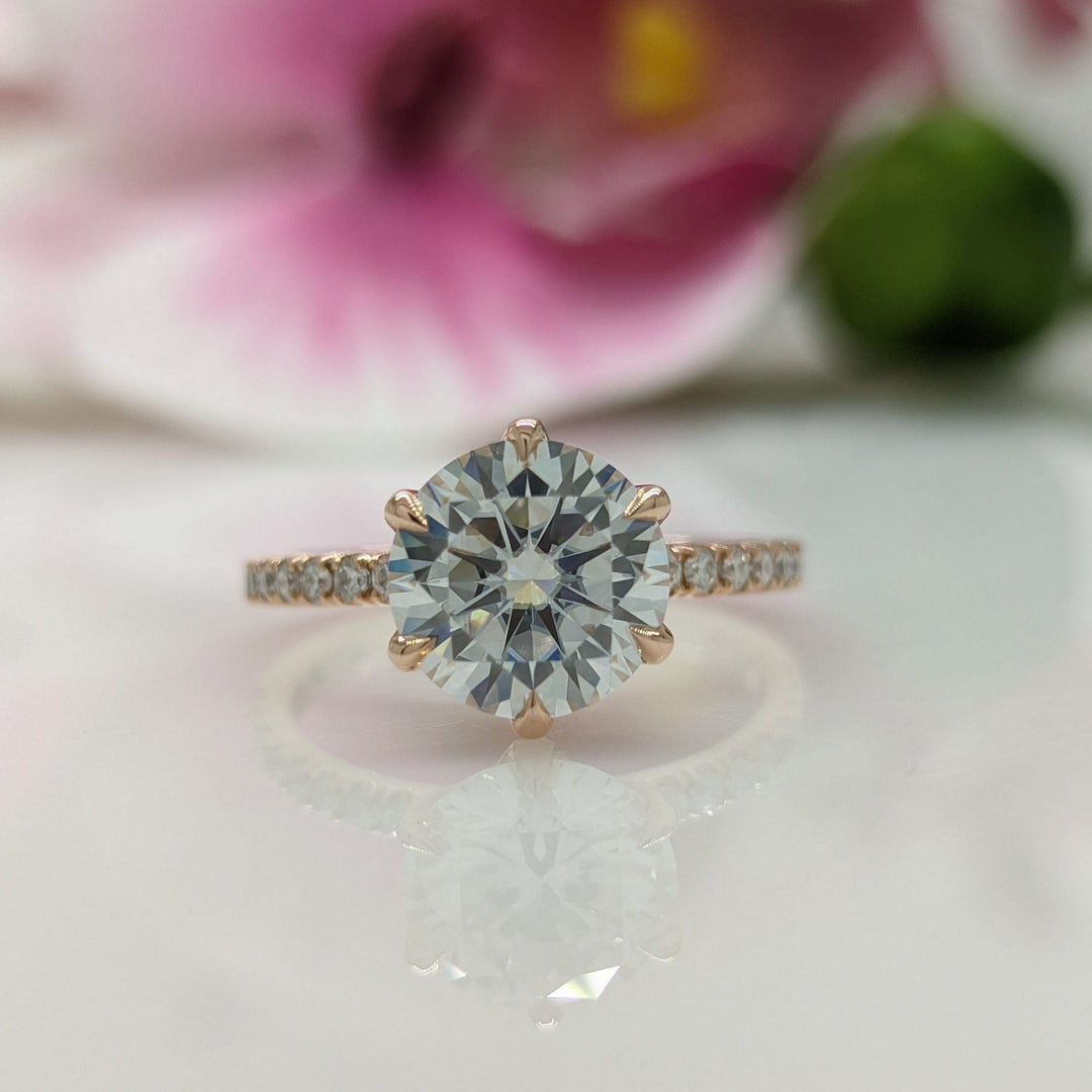 AGI Design Ella Round Lab Created Diamond Engagement Ring