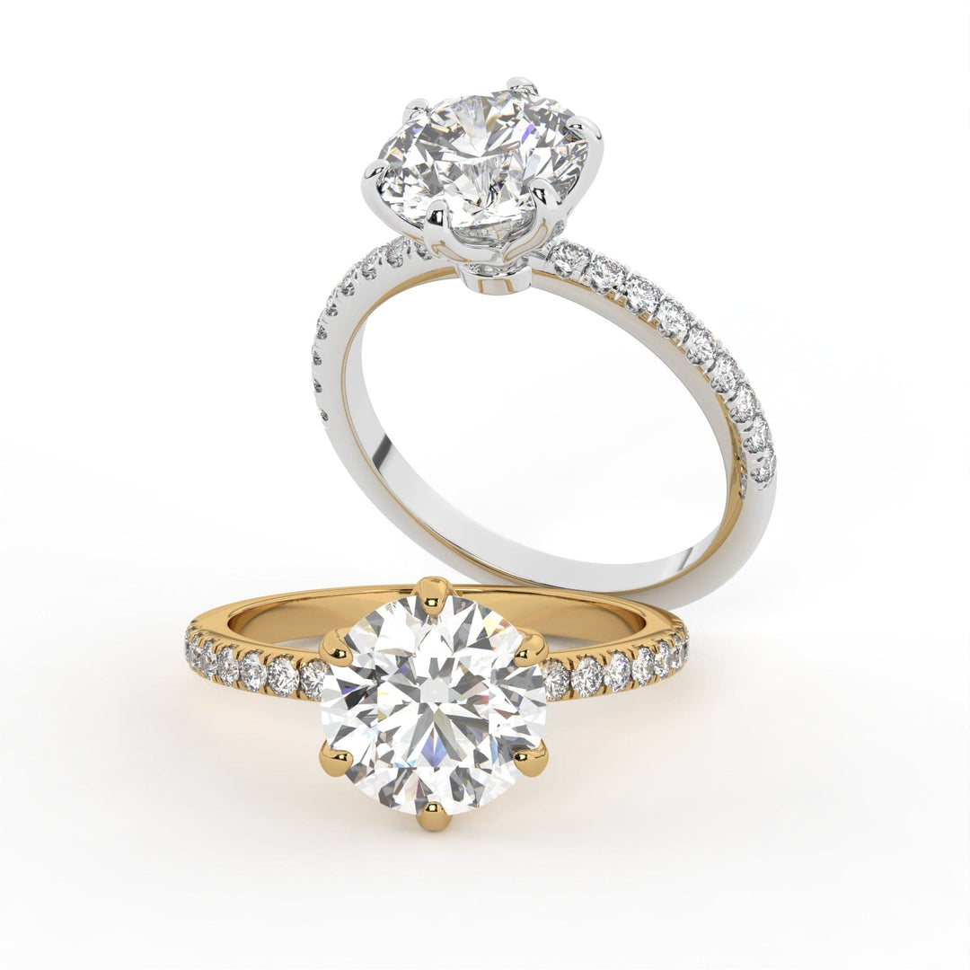 AGI Design Ella Round Lab Created Diamond Engagement Ring