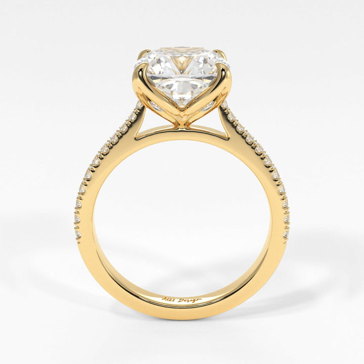 AGI Design Elsa Cushion Cut Lab Created Diamond Engagement Ring