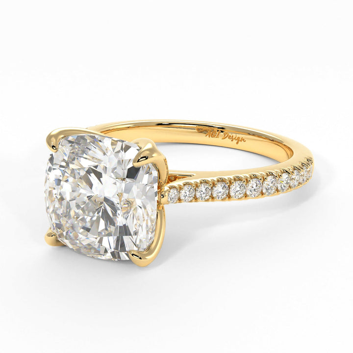 AGI Design Elsa Cushion Cut Lab Created Diamond Engagement Ring