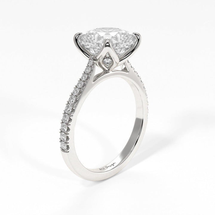 AGI Design Elsa Cushion Cut Lab Created Diamond Engagement Ring