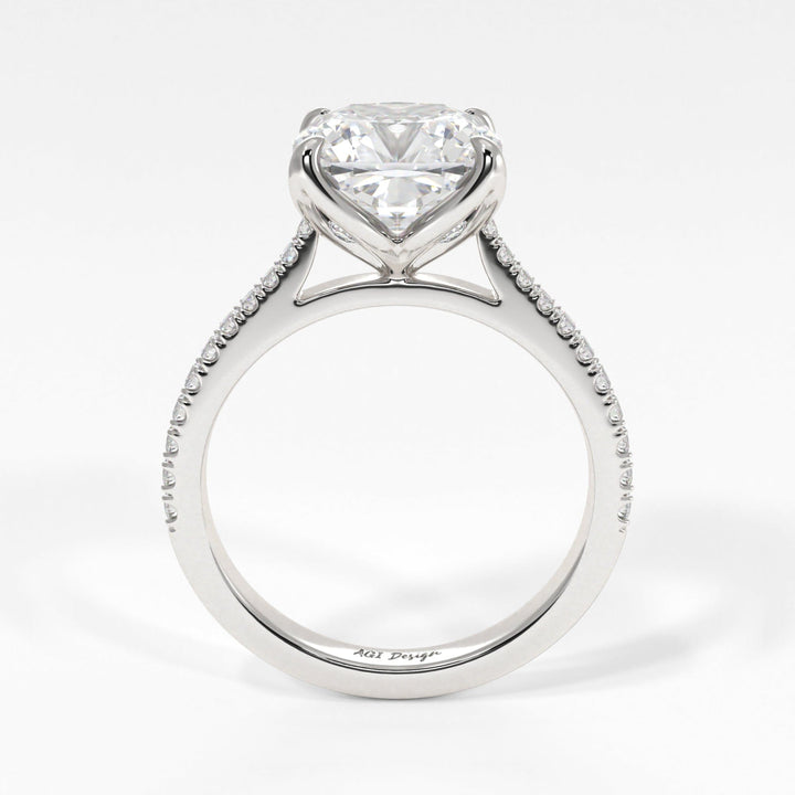 AGI Design Elsa Cushion Cut Lab Created Diamond Engagement Ring