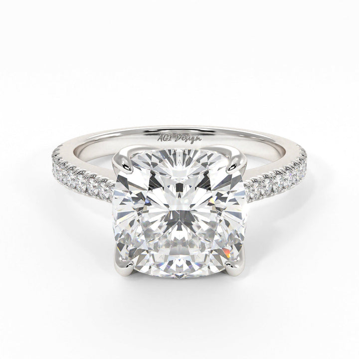 AGI Design Elsa Cushion Cut Lab Created Diamond Engagement Ring