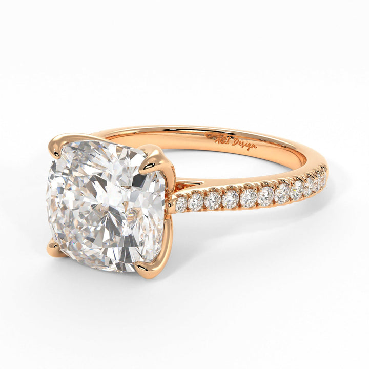 AGI Design Elsa Cushion Cut Lab Created Diamond Engagement Ring
