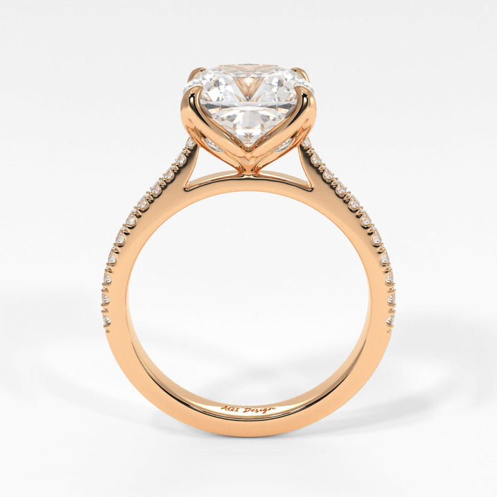 AGI Design Elsa Cushion Cut Lab Created Diamond Engagement Ring