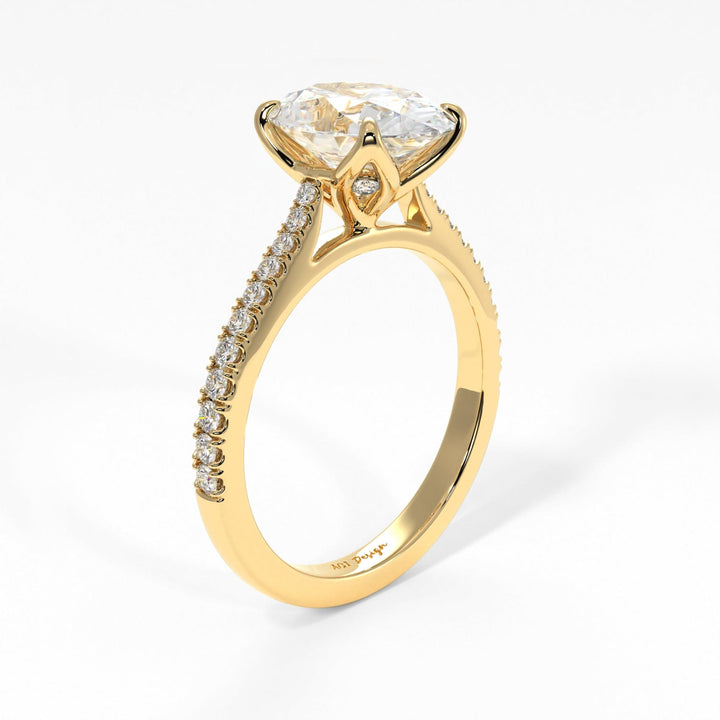 AGI Design Elsa Oval Lab Created Diamond Engagement Ring