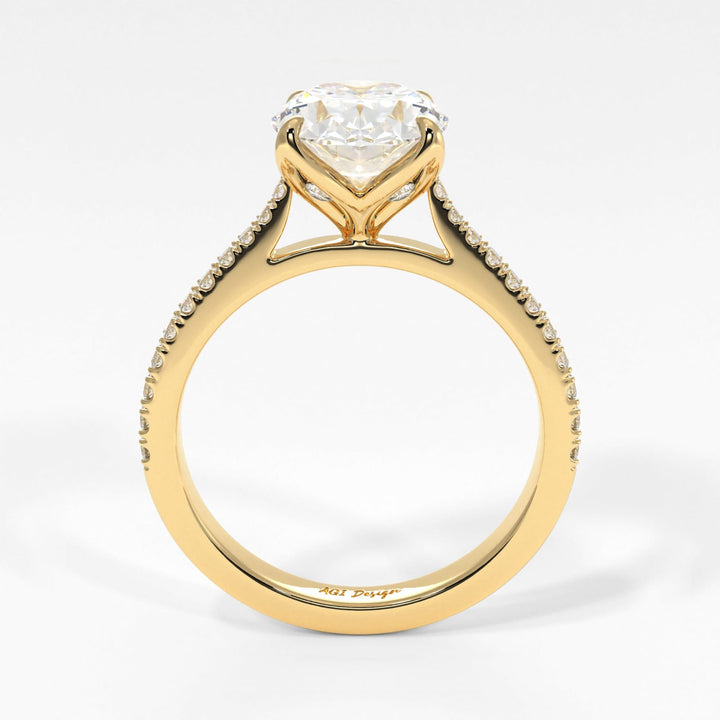 AGI Design Elsa Oval Lab Created Diamond Engagement Ring