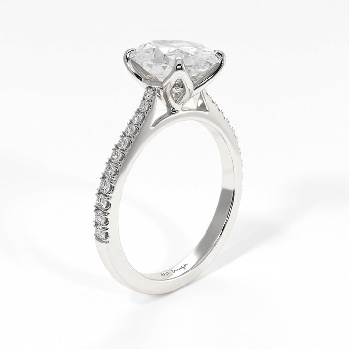 AGI Design Elsa Oval Lab Created Diamond Engagement Ring