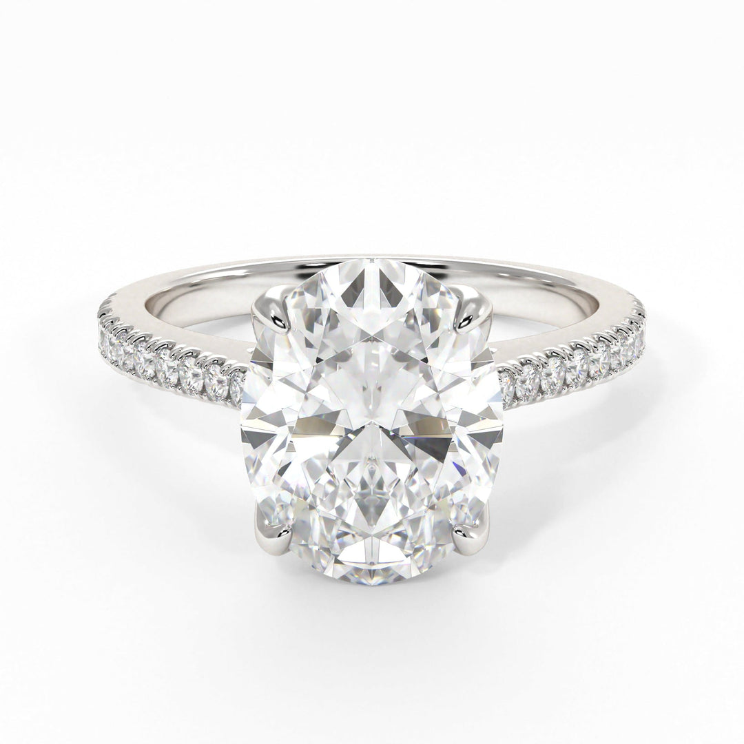 AGI Design Elsa Oval Lab Created Diamond Engagement Ring