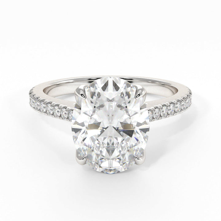 AGI Design Elsa Oval Lab Created Diamond Engagement Ring