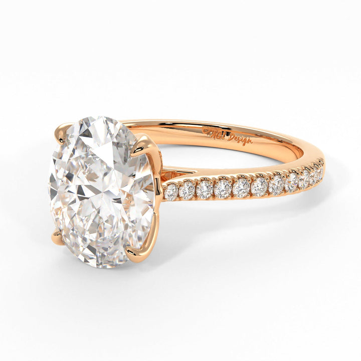 AGI Design Elsa Oval Lab Created Diamond Engagement Ring