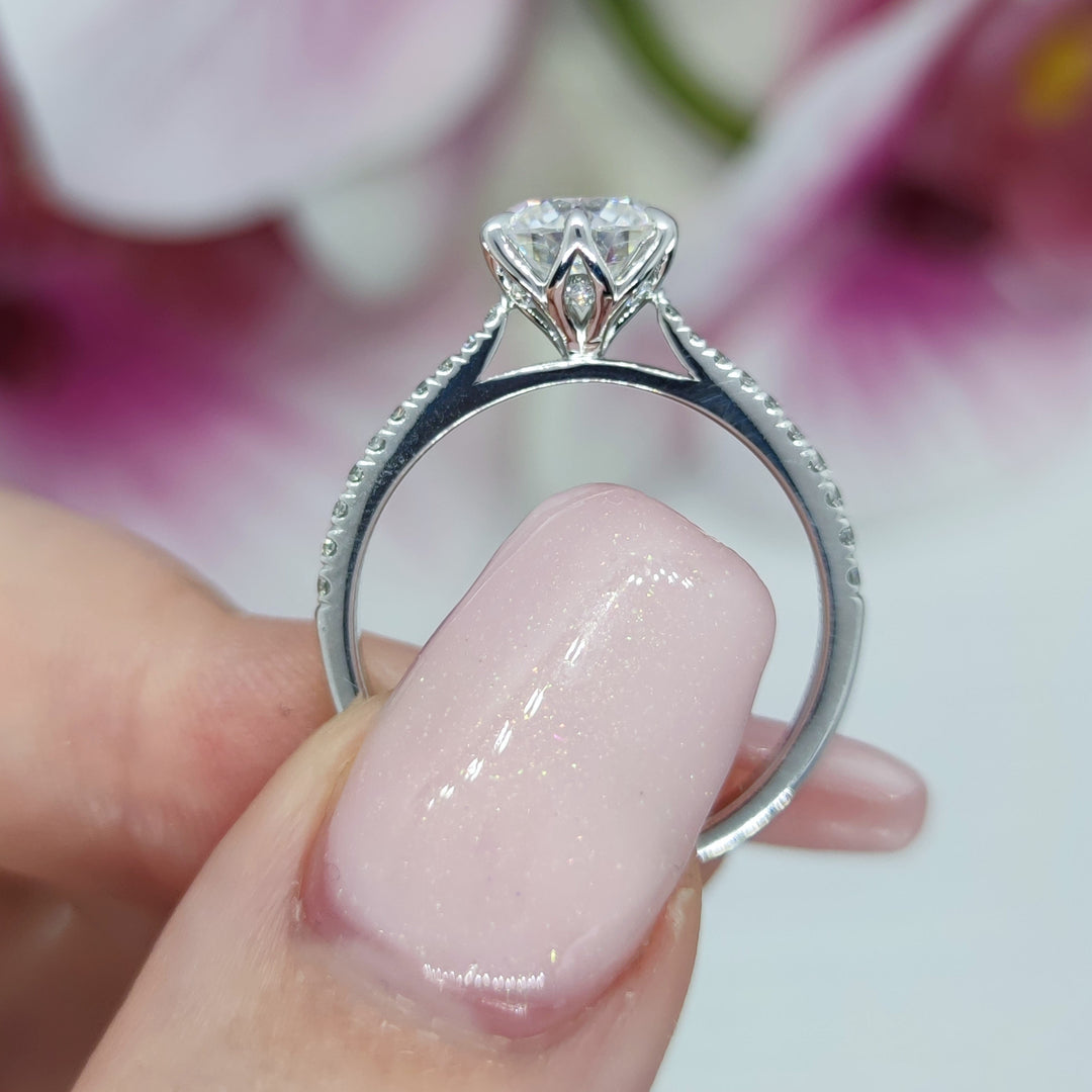 AGI Design Elsa Round Lab Created Diamond Engagement Ring
