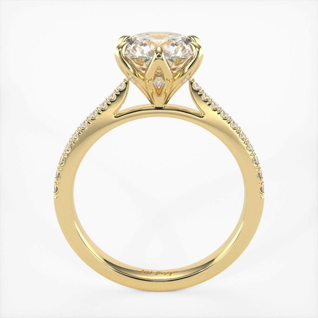 AGI Design Elsa Round Lab Created Diamond Engagement Ring