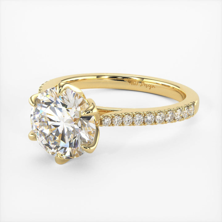 AGI Design Elsa Round Lab Created Diamond Engagement Ring