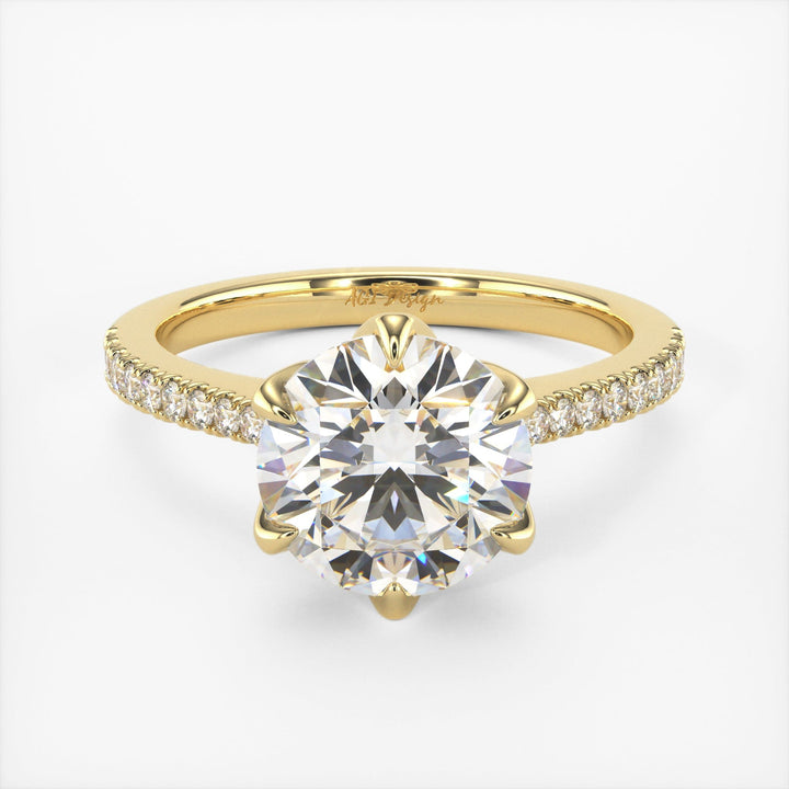 AGI Design Elsa Round Lab Created Diamond Engagement Ring